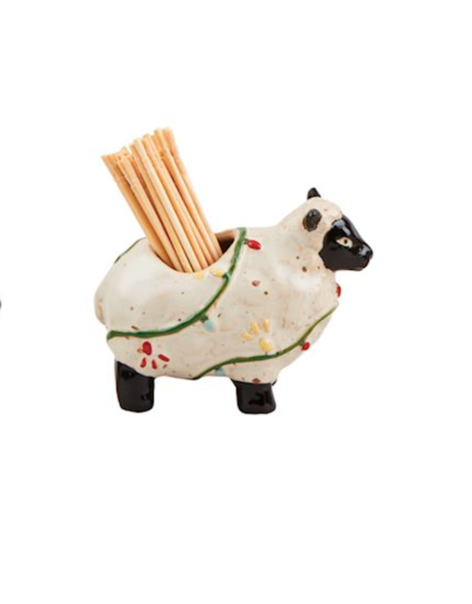 Mudpie SALE Christmas Farm Animal Toothpick Caddy Set - Sheep