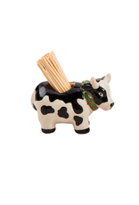 Mudpie Christmas Farm Animal Toothpick Caddy Set - Cow