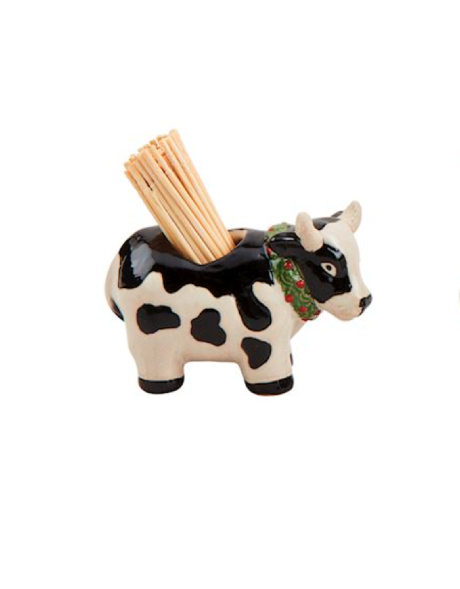 Mudpie Christmas Farm Animal Toothpick Caddy Set - Cow