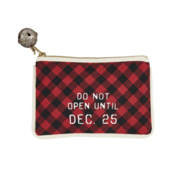 Mudpie SALE Do Not Open Check Gift Pouch