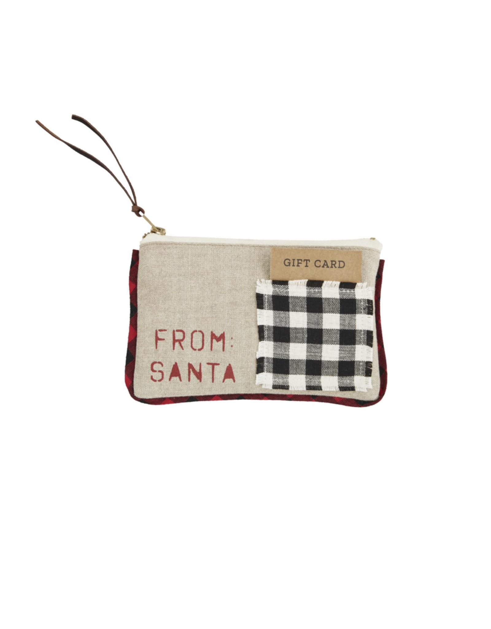 Mudpie From: Santa Check Gift Pouch