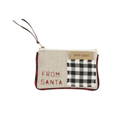 Mudpie SALE From: Santa Check Gift Pouch