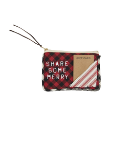 Mudpie SALE Share Some More Check Gift Pouch