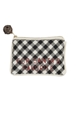 Mudpie SALE Santa's Fav Check Gift Pouch