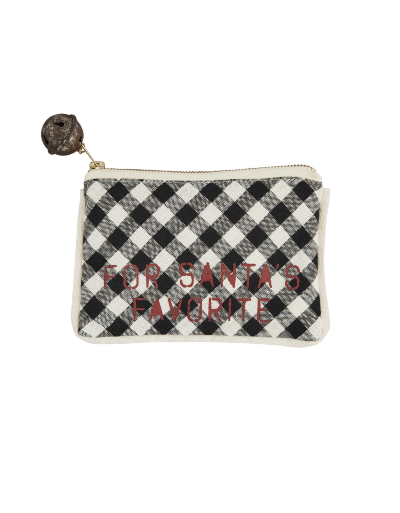 Mudpie SALE Santa's Fav Check Gift Pouch
