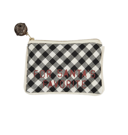 Mudpie SALE Santa's Fav Check Gift Pouch
