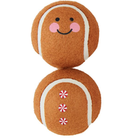 Mudpie Christmas Character Tennis Ball Set - Gingerbread Man