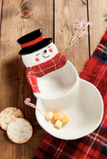 Mudpie Snowman Double Dish & Toothpick Set