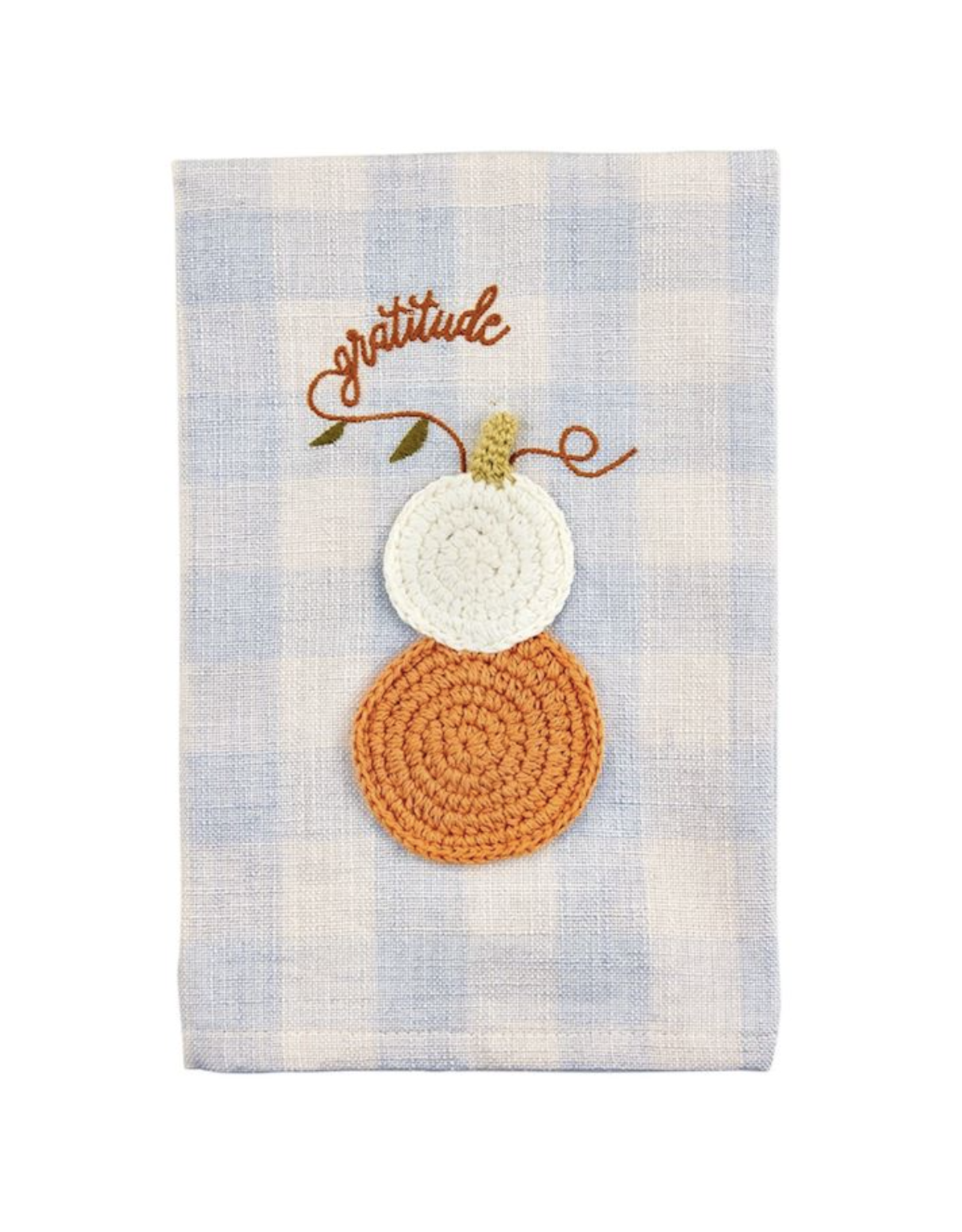 Mudpie Grateful Crochet Pumpkin Towel