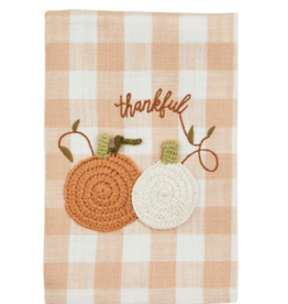 Mudpie Thankful Crochet Pumpkin Towel