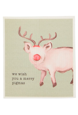 Mudpie Christmas Farm Animal Dishcloth - Pig