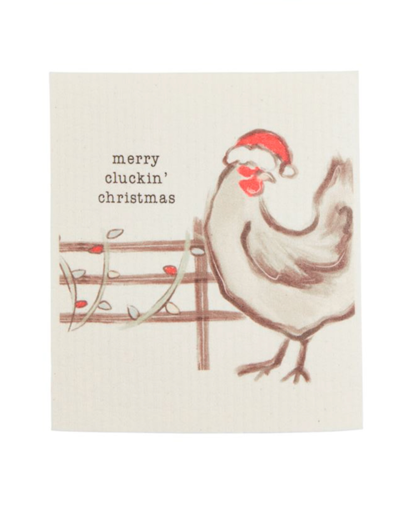 Mudpie Christmas Farm Animal Dishcloth - Chicken