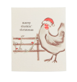 Mudpie Christmas Farm Animal Dishcloth - Chicken