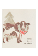 Mudpie Christmas Farm Animal Dishcloth - Cow