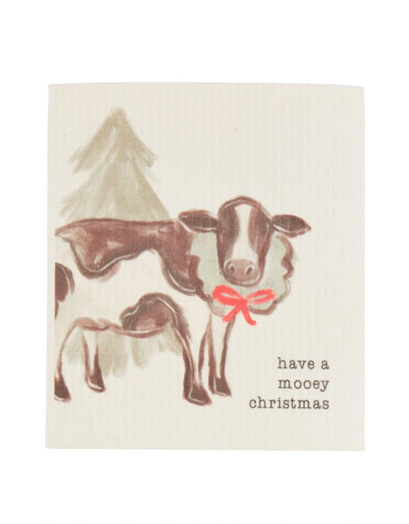 Mudpie Christmas Farm Animal Dishcloth - Cow