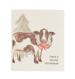 Mudpie Christmas Farm Animal Dishcloth - Cow