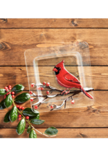 Mudpie Glass Cardinal Plate