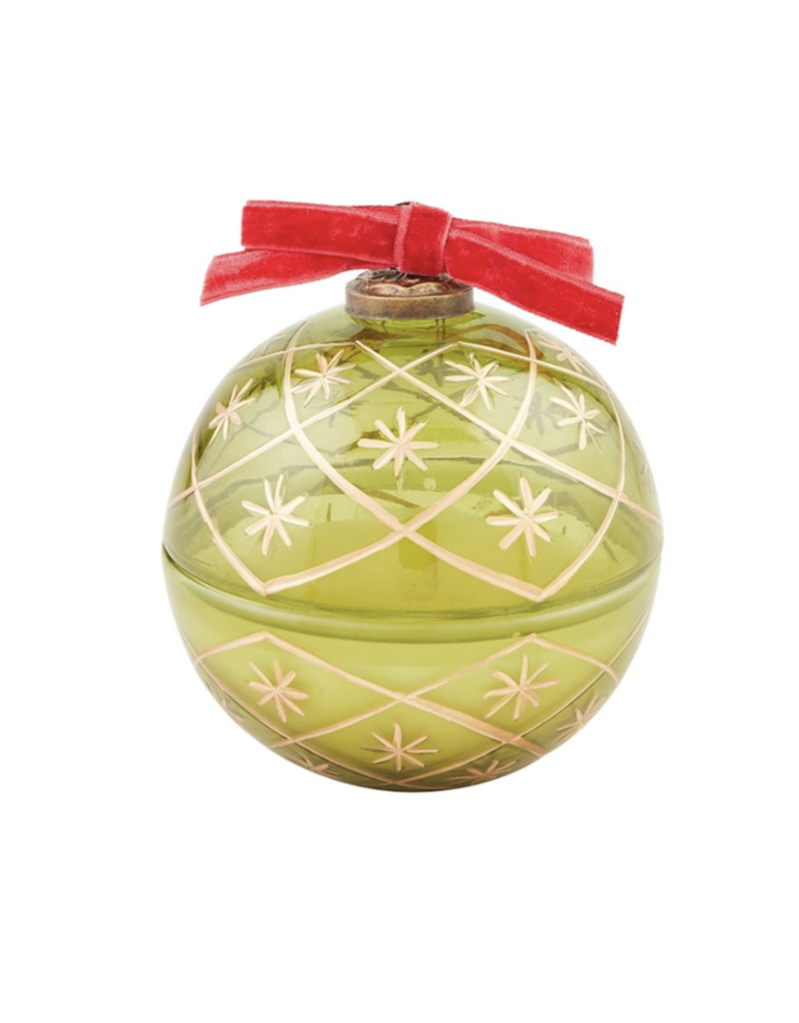 Mudpie Glass Ornament Candle - Green