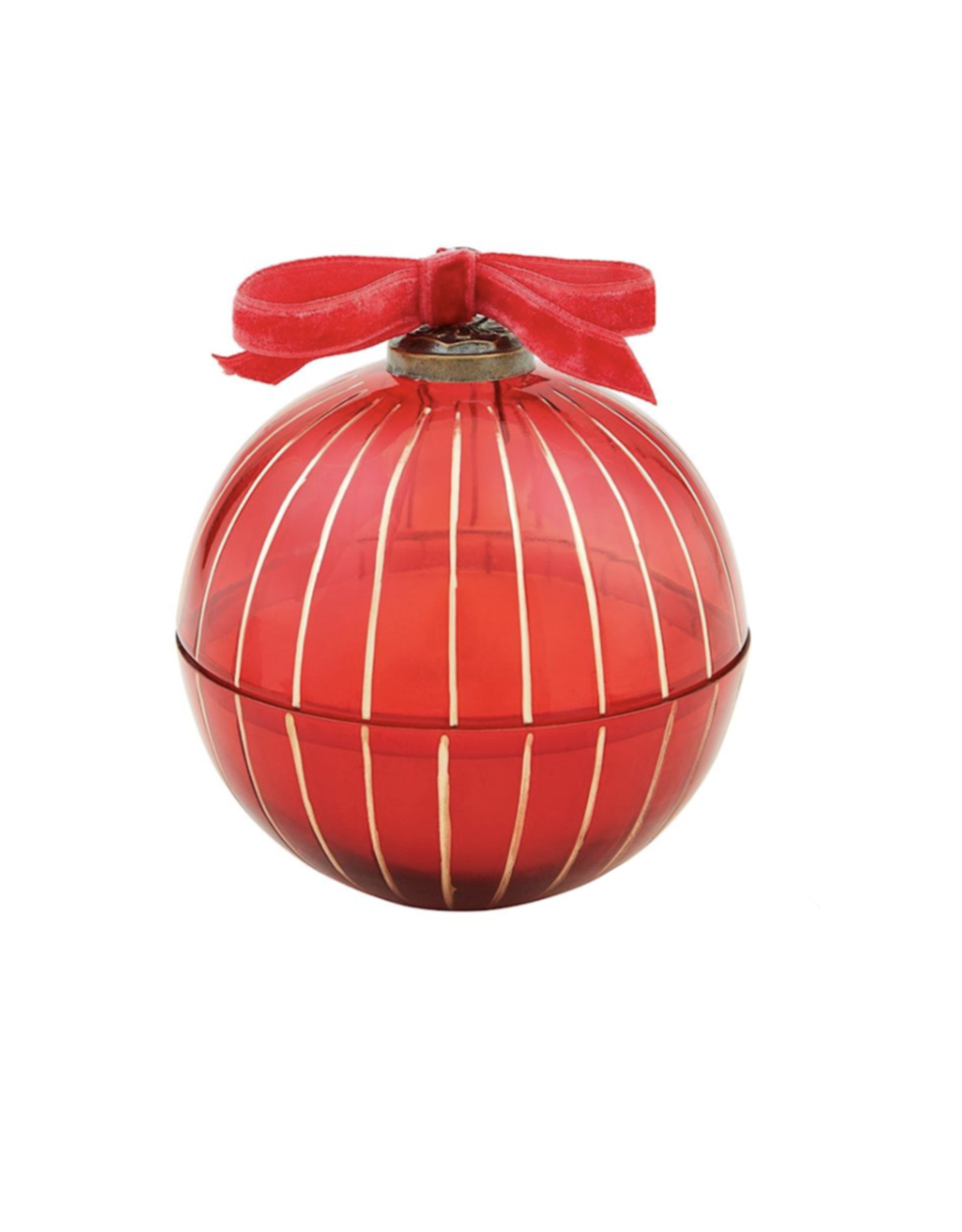 Mudpie SALE Glass Ornament Candle - Red