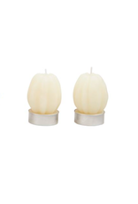 Mudpie Fall Figural Tea Light Set - White Pumpkin