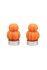 Mudpie Fall Figural Tea Light Set - Orange Pumpkin