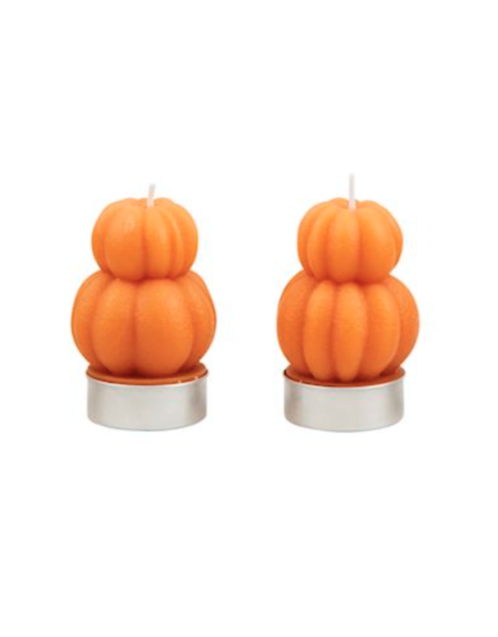 Mudpie Fall Figural Tea Light Set - Orange Pumpkin