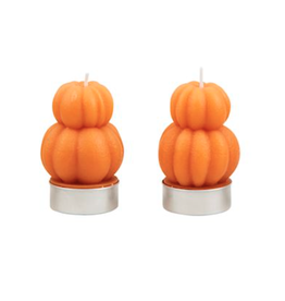 Mudpie Fall Figural Tea Light Set - Orange Pumpkin