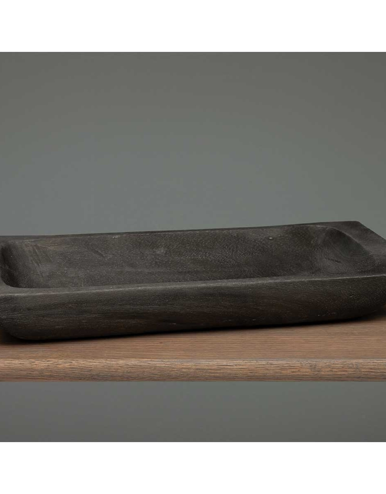 Meravic 18.5" Black Rectangle Wood Tray