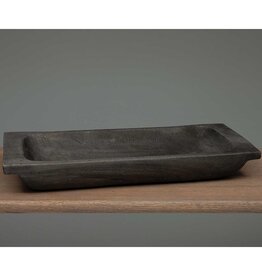 Meravic 18.5" Black Rectangle Wood Tray