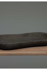 Meravic 16.75" Black Wide Oval Wood Tray