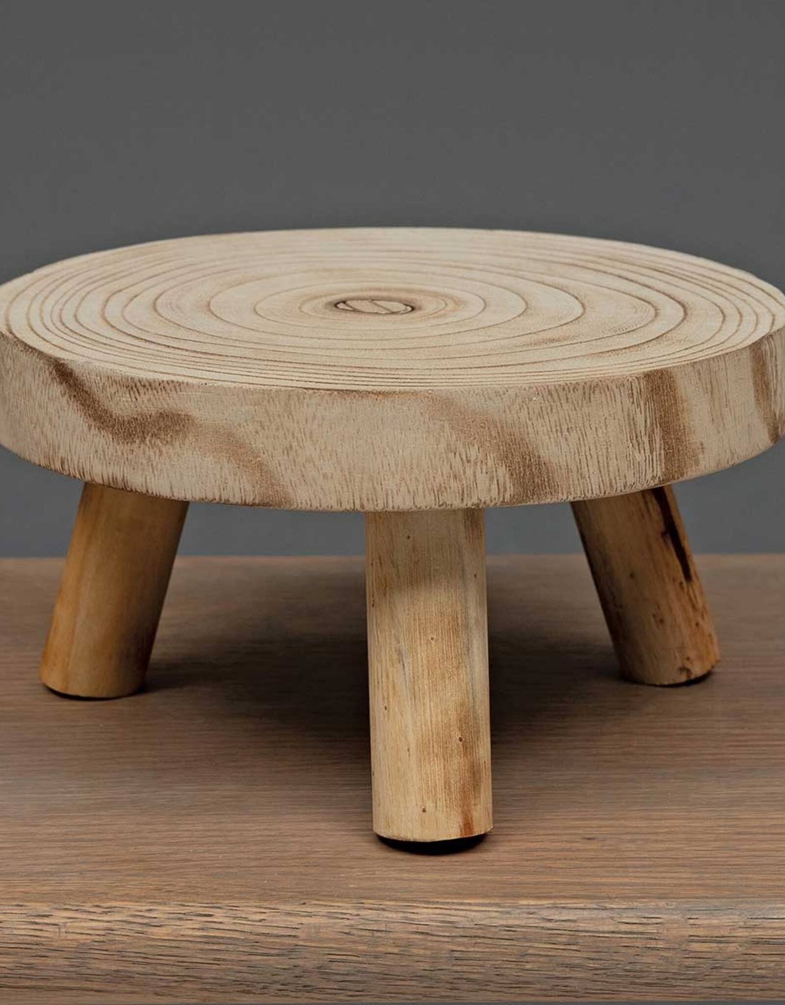 Meravic 8.5" Round Wooden Pedestal with Legs