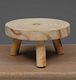 Meravic 8.5" Round Wooden Pedestal with Legs