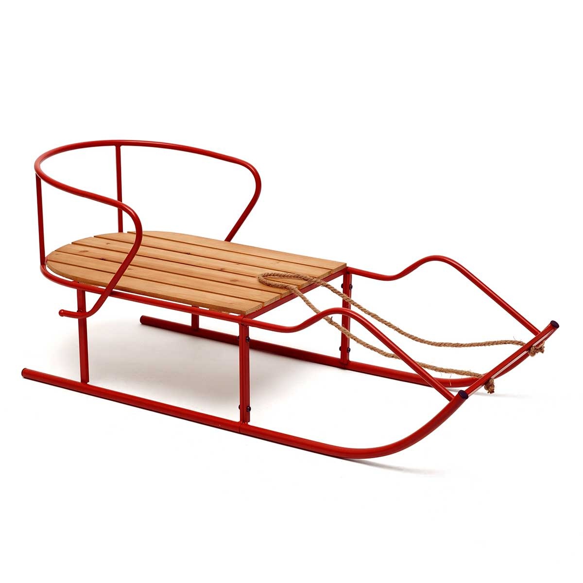 Red Metal Downhill Sled - Cabin Creations