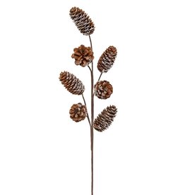Meravic 23" Spray Flocked Snow Pinecone Pik