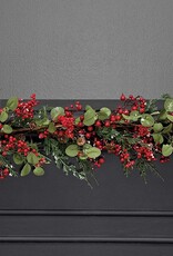 Meravic 5' Frosted Red Berry & Eucalyptus Garland
