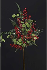 Meravic 35" Frosted Red Berry & Eucalyptus Spray