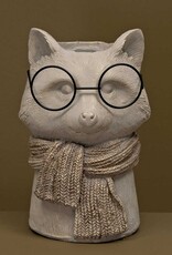 Meravic 8" Reggie Racoon Concrete Pot with Glasses