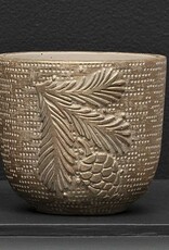 Meravic 5.5" Brushed Gold Pinecone Concrete Pot