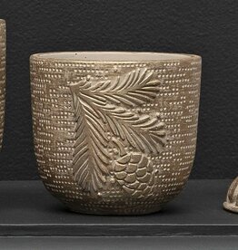 Meravic 5.5" Brushed Gold Pinecone Concrete Pot