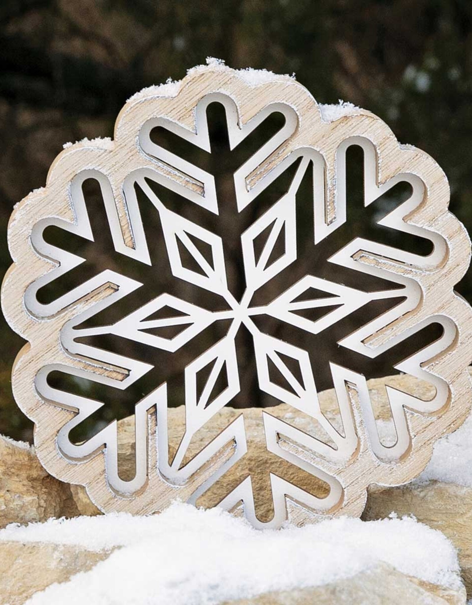 Meravic 6.5" Wooden Snowflake Cutout - Large