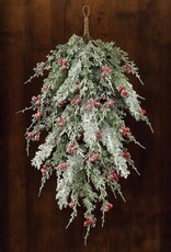 Meravic 28" Frosted Cedar Bough with Red Berries