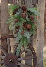 Meravic 30" Mixed Long Needle Pine Bough with Rusty Bells