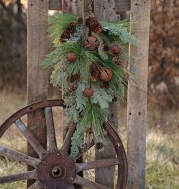 Meravic 30" Mixed Long Needle Pine Bough with Rusty Bells