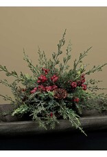Meravic 14" Frosted Cedar Dome with Red Berries