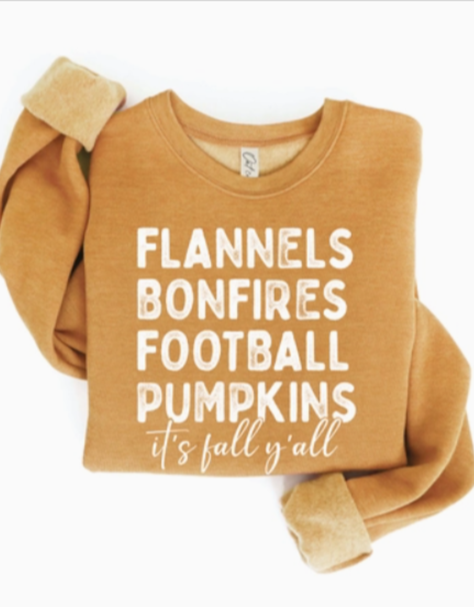 Oat Collective Flannels Bonfires Crew Sweatshirt - Heather Mustard