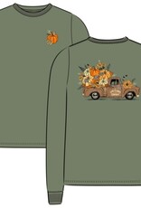 Life Is Good SALE Women's Relaxed Fall Flowers & Pumpkins Long Sleeve Crusher Tee