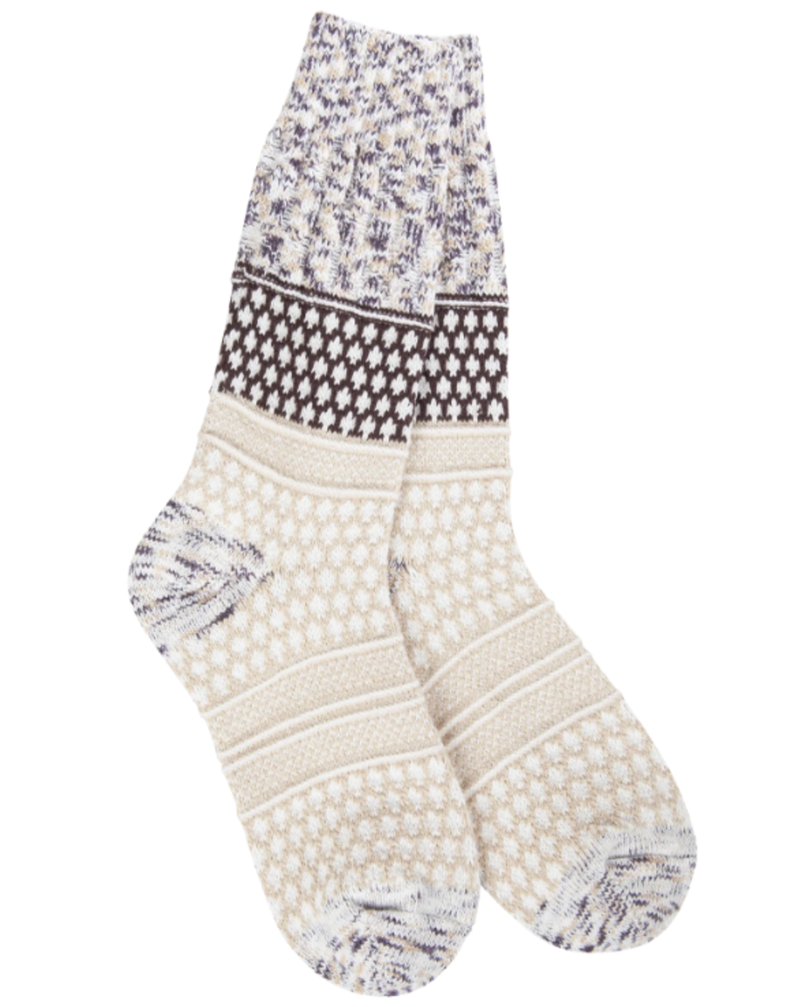 World's Softest Socks Weekend Gallery Textured Crew Sock - Cookie Dough Multi