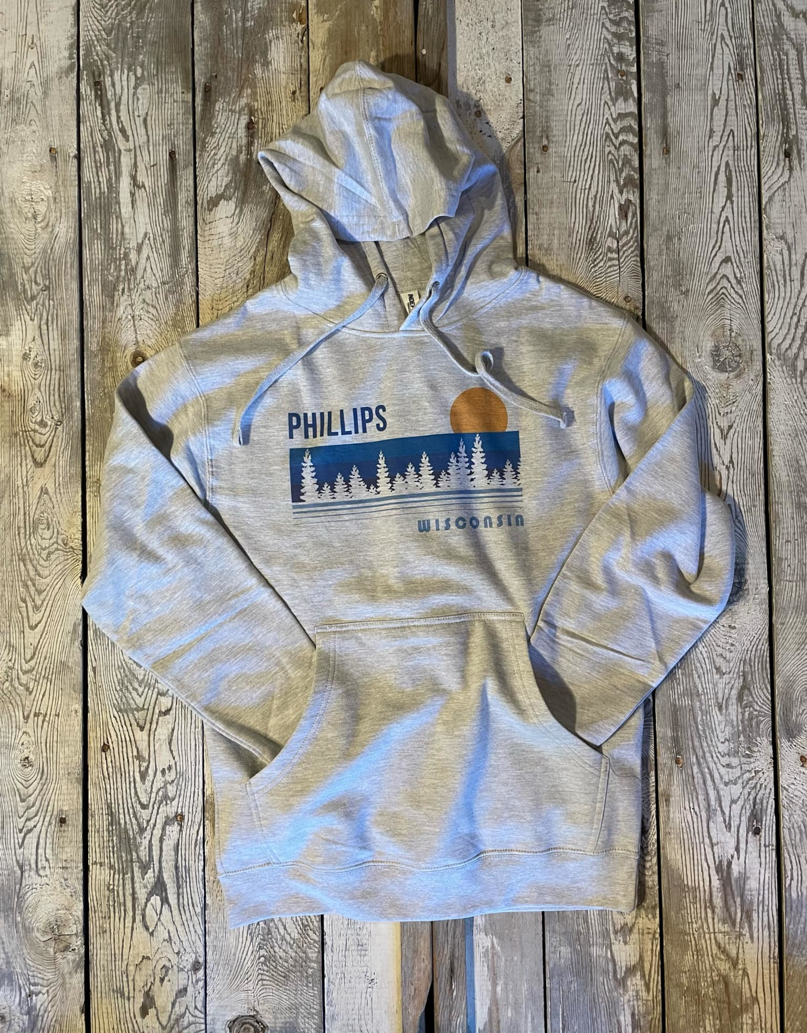 Directional Apparel SALE Phillips Trees, Stripes, Sky Light Grey Hoodie