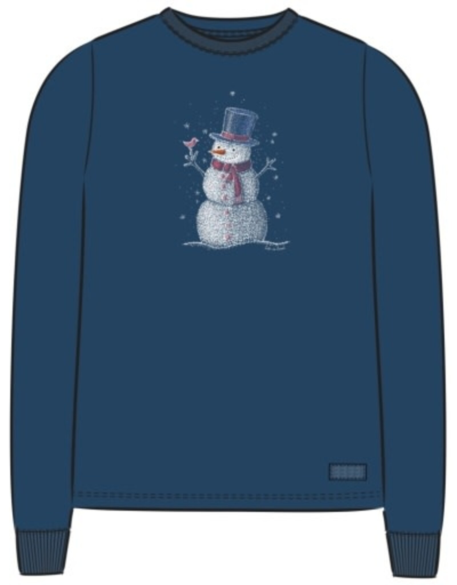 Life Is Good SALE Women's Sparkle Snowman Long Sleeve Crusher Tee