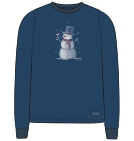 Life Is Good SALE Women's Sparkle Snowman Long Sleeve Crusher Tee